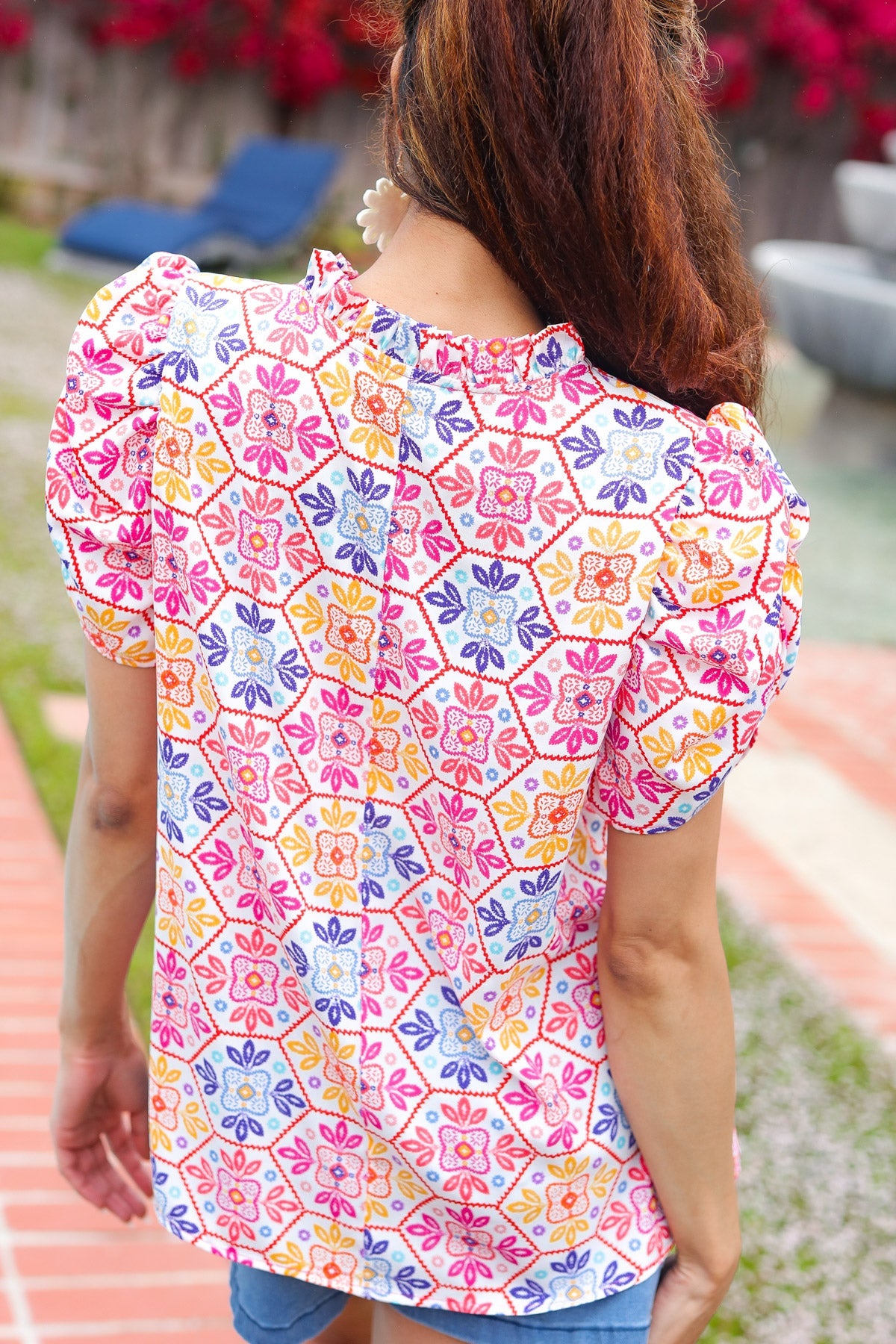 Beautiful You Floral Lace Top: Multi