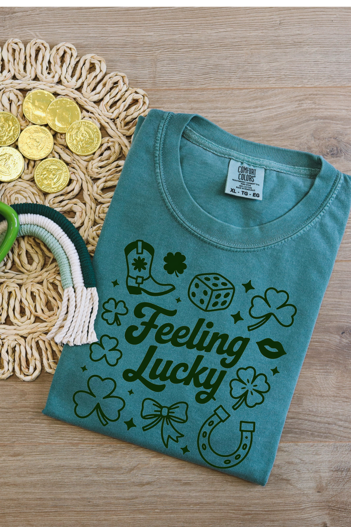 Feeling Lucky Tee: Blue Spruce