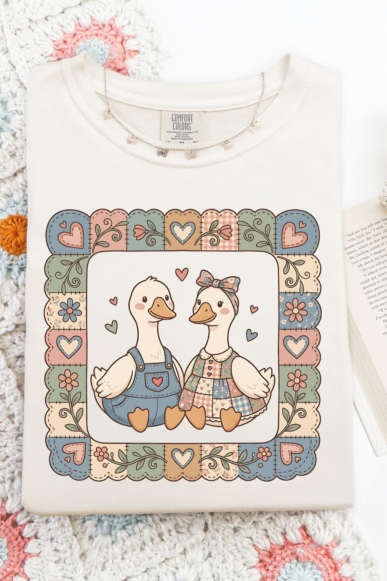 Thrifted Geese Tee: Ivory