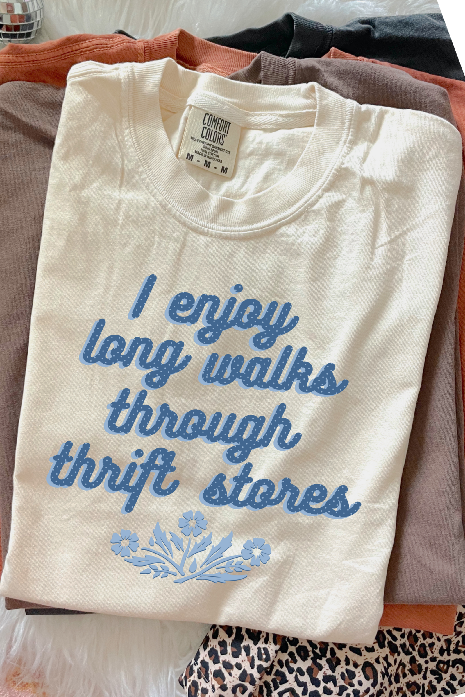 I Enjoy Long Walks Through Thrift Stores Tee: Ivory