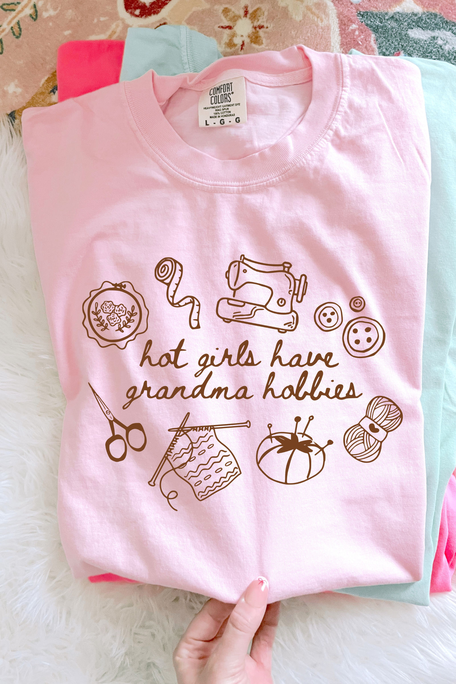 Hot Girls Have Grandma Hobbies Tee: Blossom