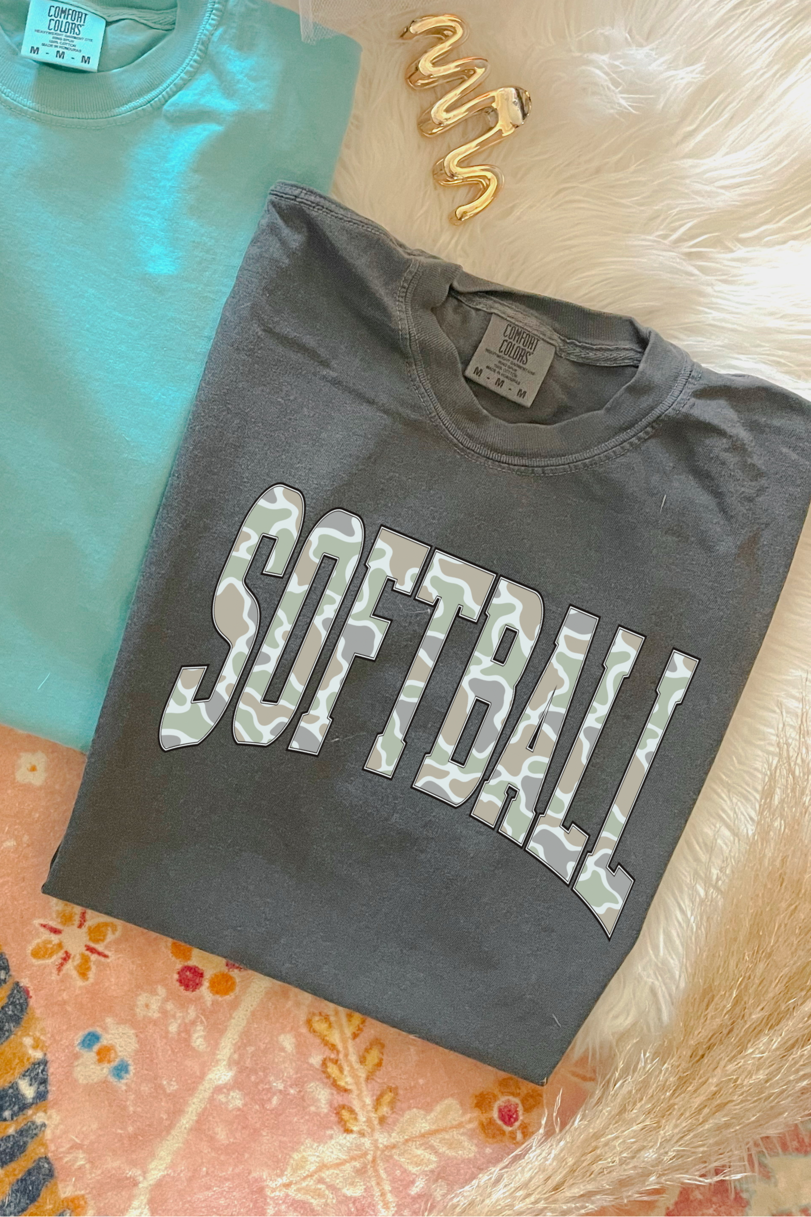 Softball Camo Tee: Pepper