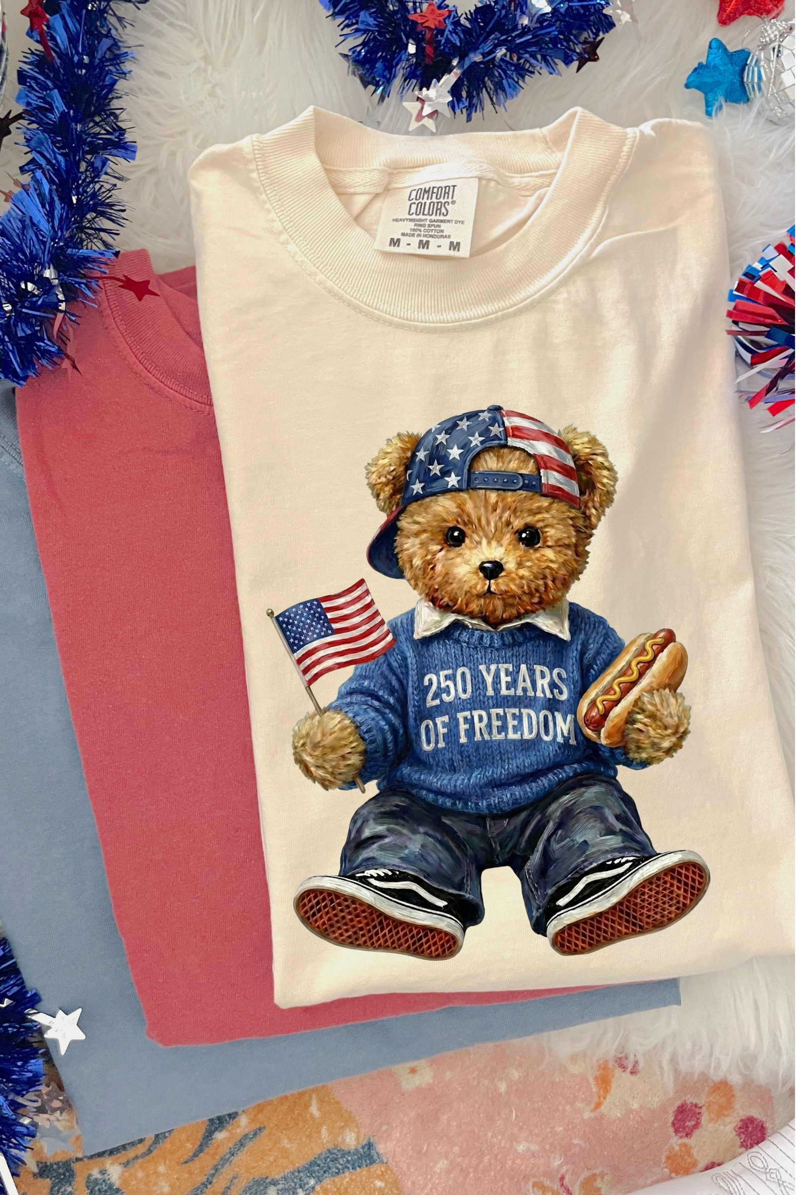 America 250 Teddy Tee: Ivory