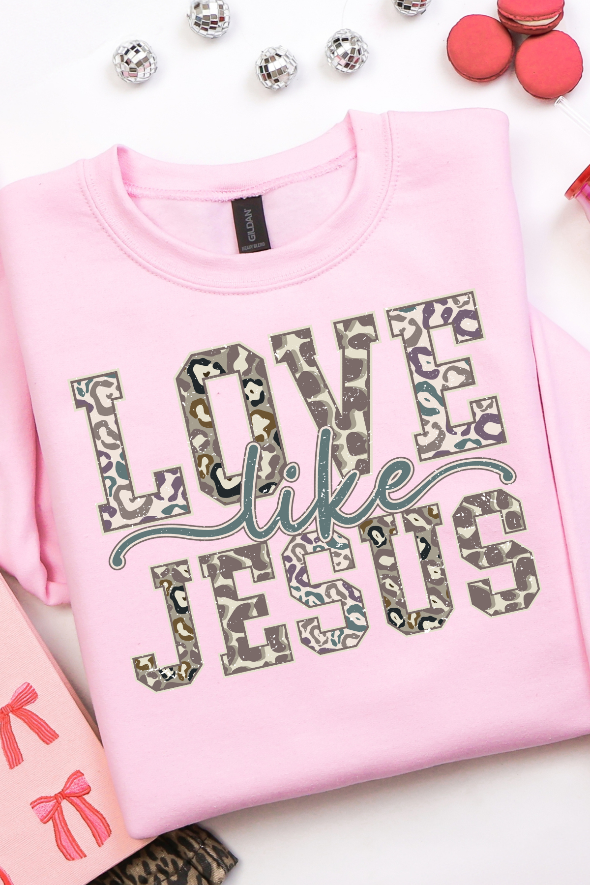 *Black Friday* Love Like Jesus Sweatshirt: Light Pink