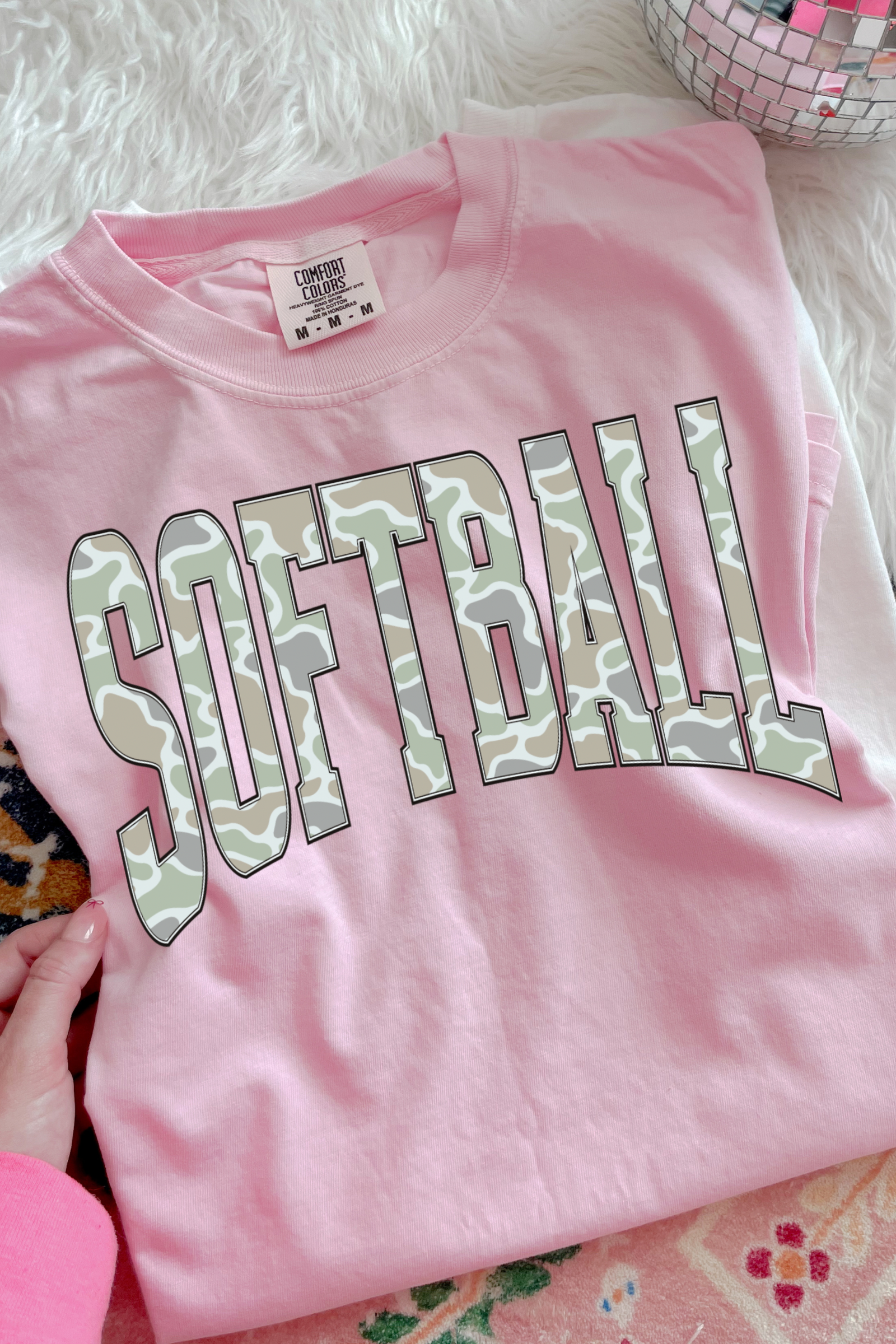 Softball Camo Tee: Blossom