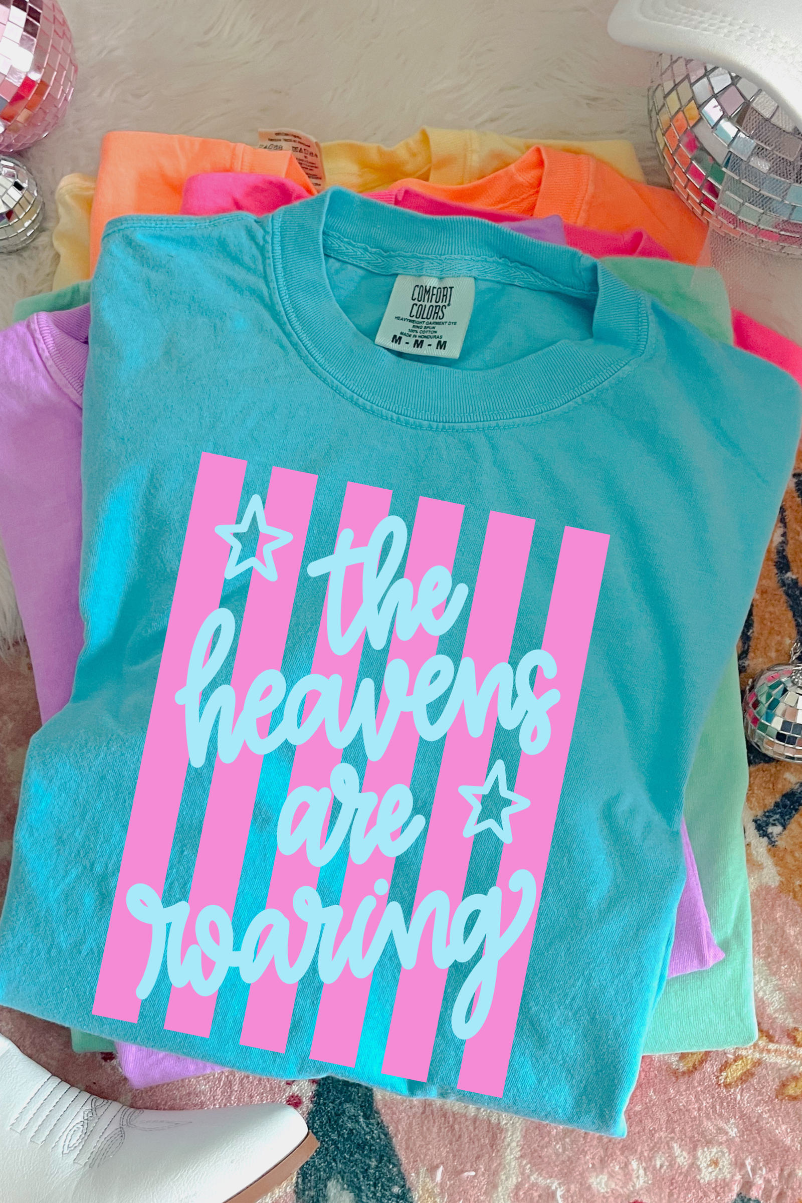 The Heavens are Roaring Tee: Lagoon Blue
