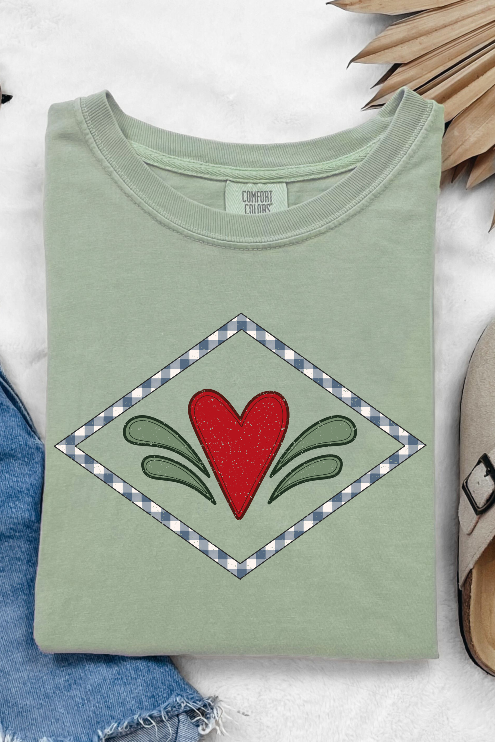 Folk Heart Tee: Bay