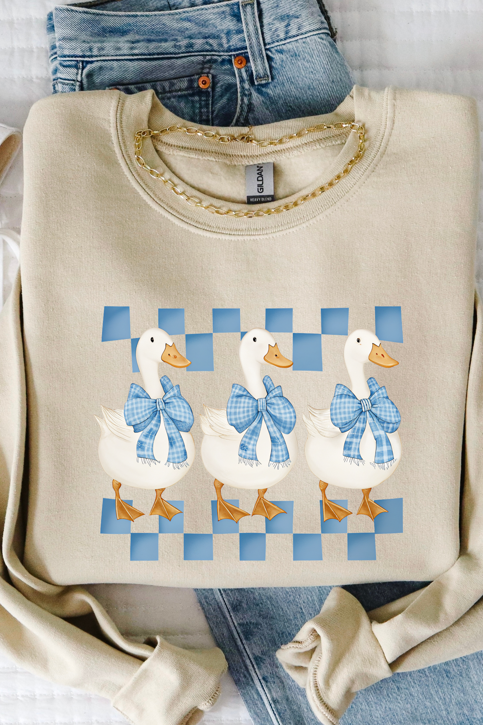 Nostalgic Goose Sweatshirt: Sand