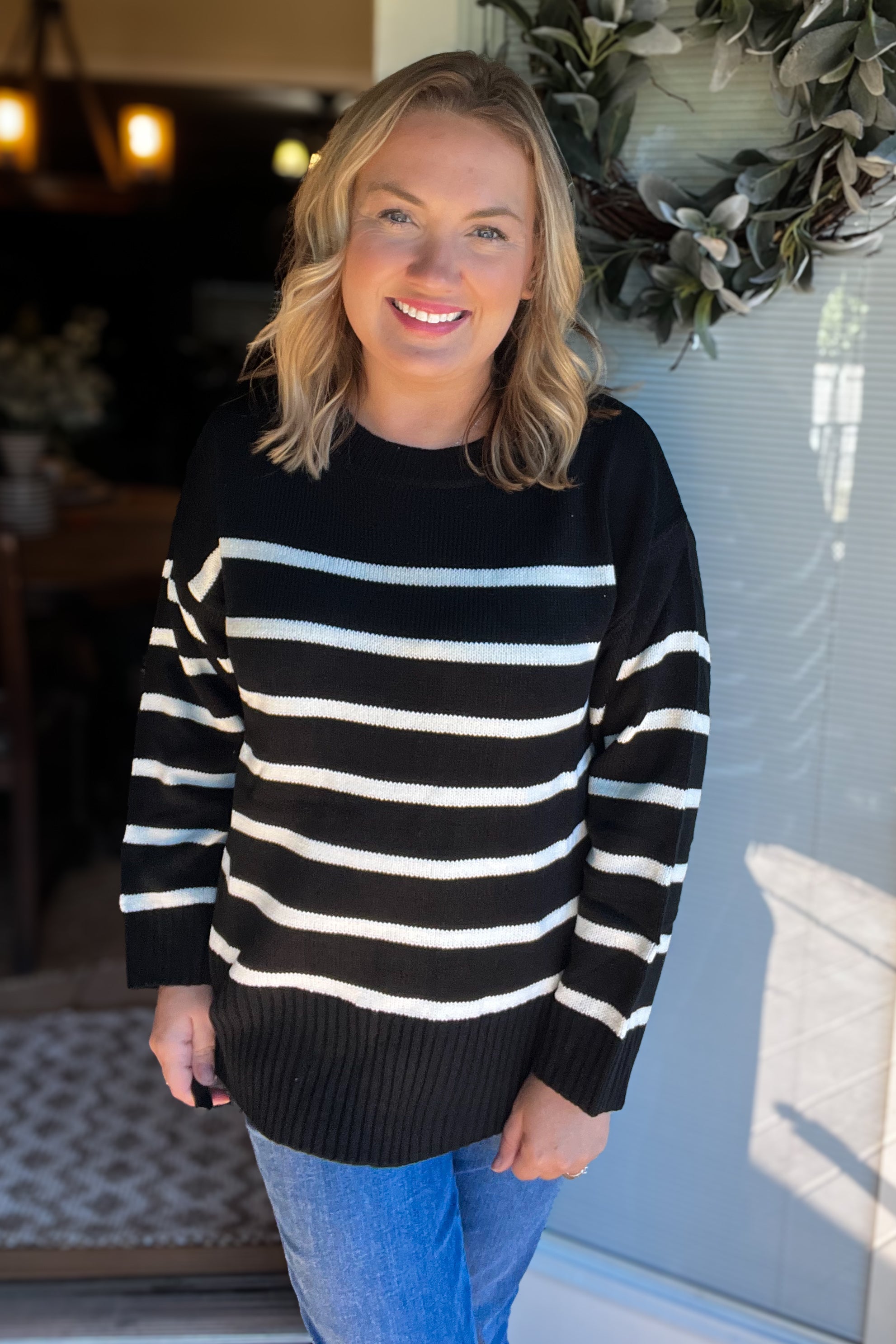 Marcie Sweater: Black/White