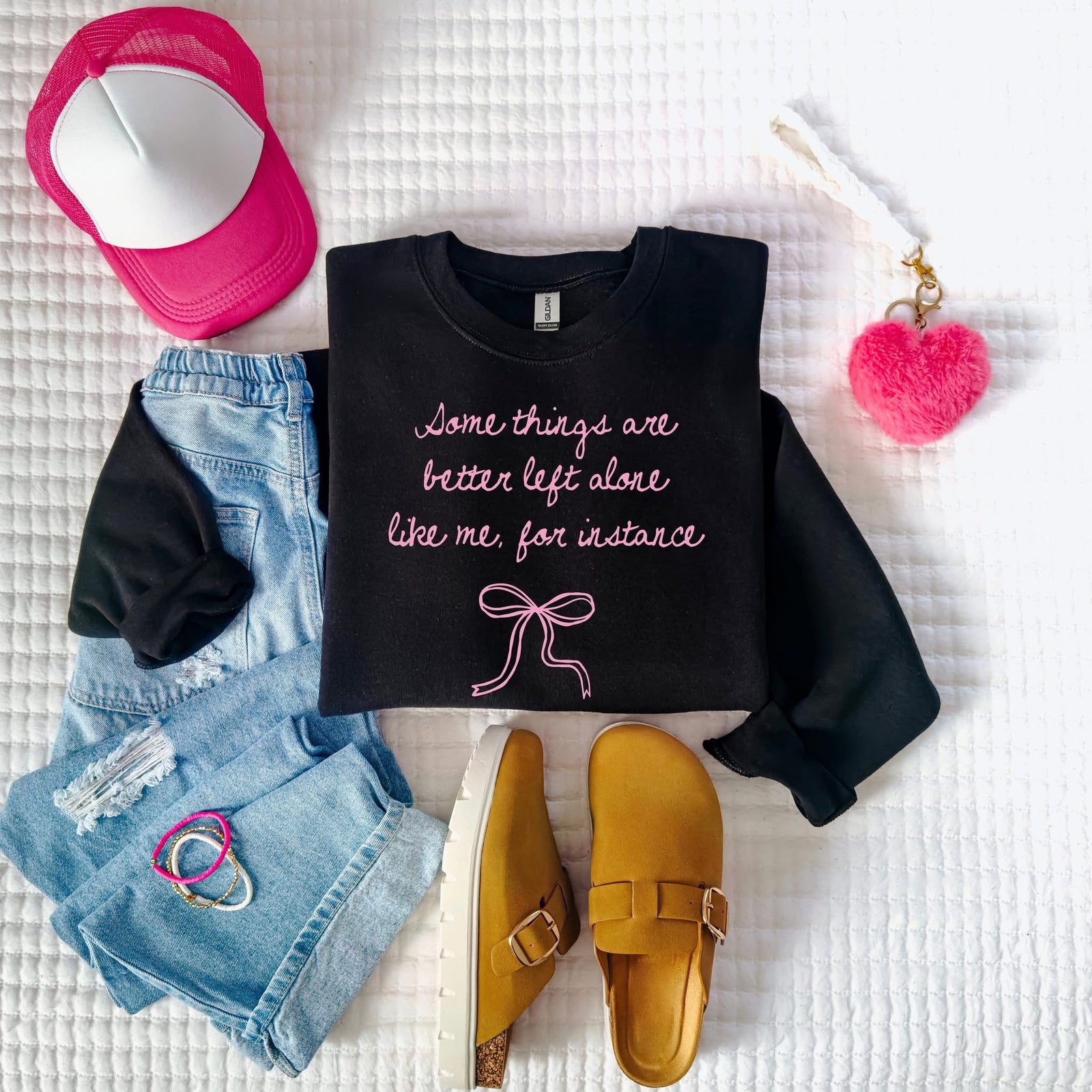 Some Things Crewneck Sweatshirt: Black