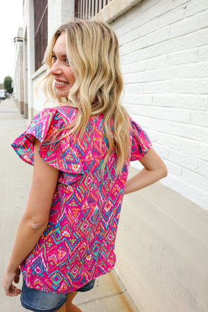 Bold Moves Top: Fuchsia Multi