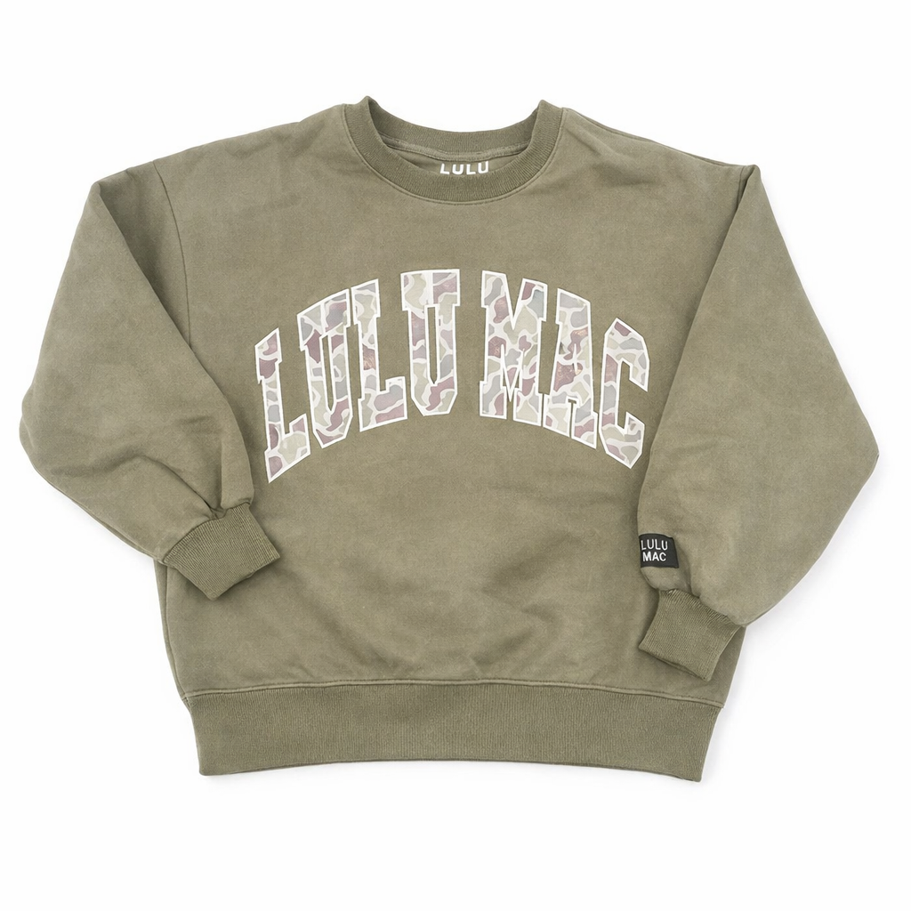 LULU MAC Camo Logo Sweatshirt: Green