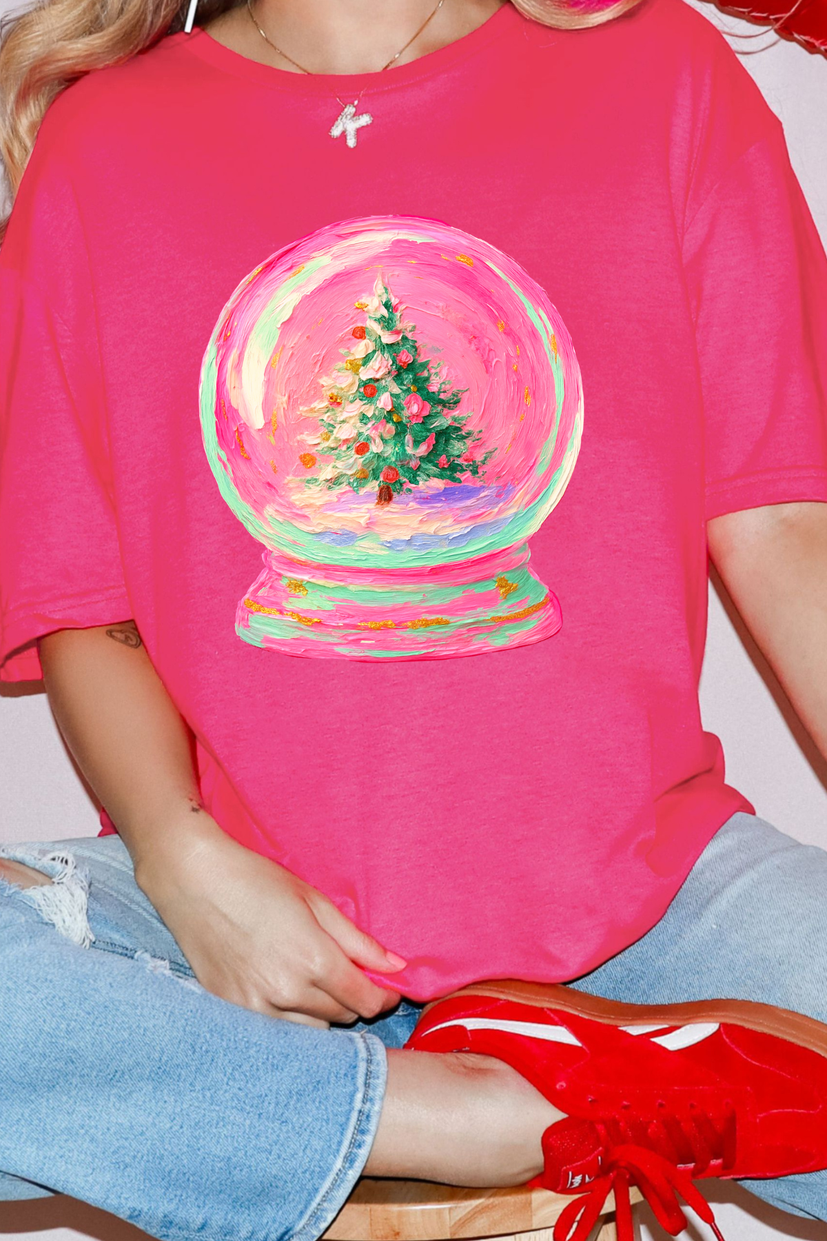 *Black Friday* Snowglobe Tee: Heliconia