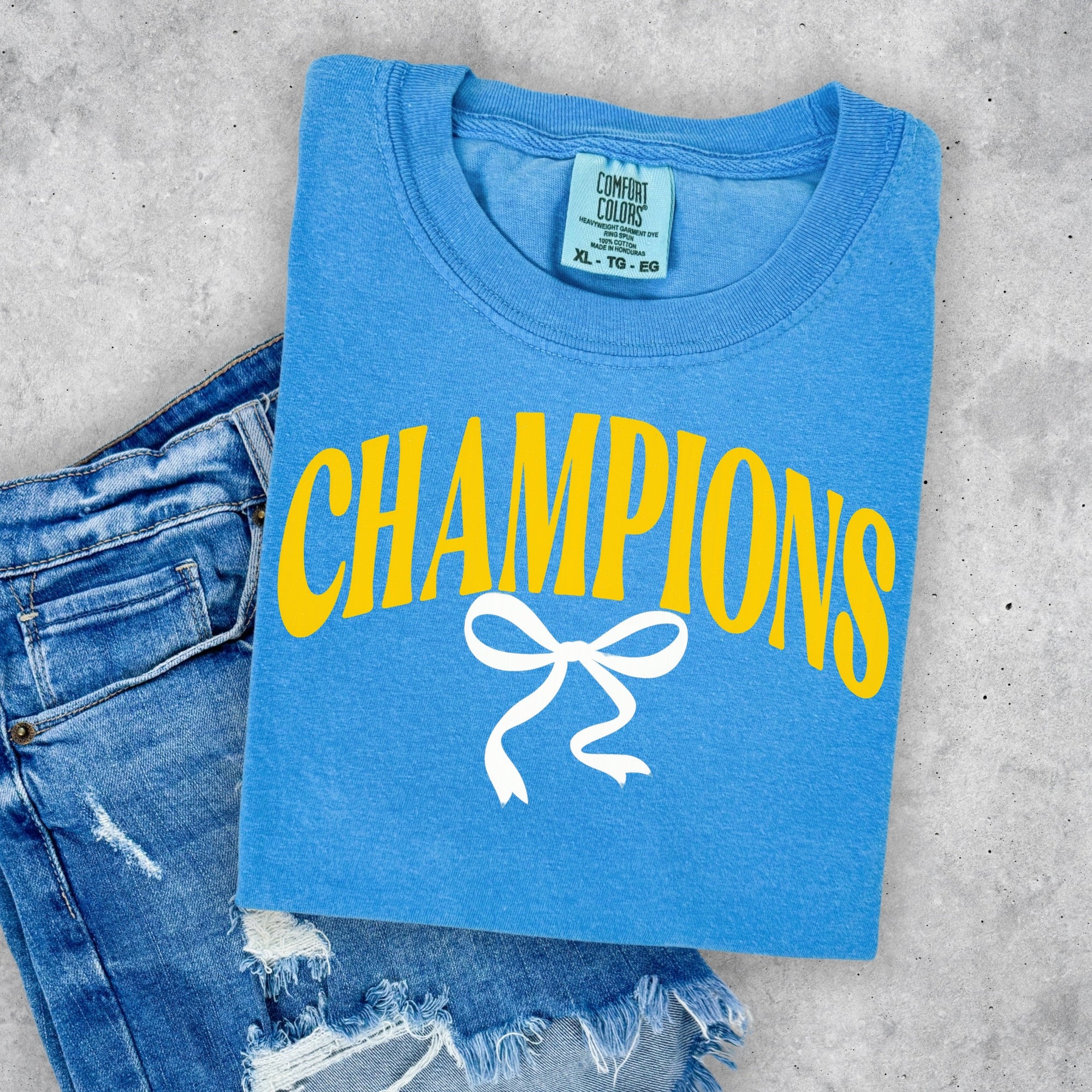 Champions Bow Tee: Royal Caribe