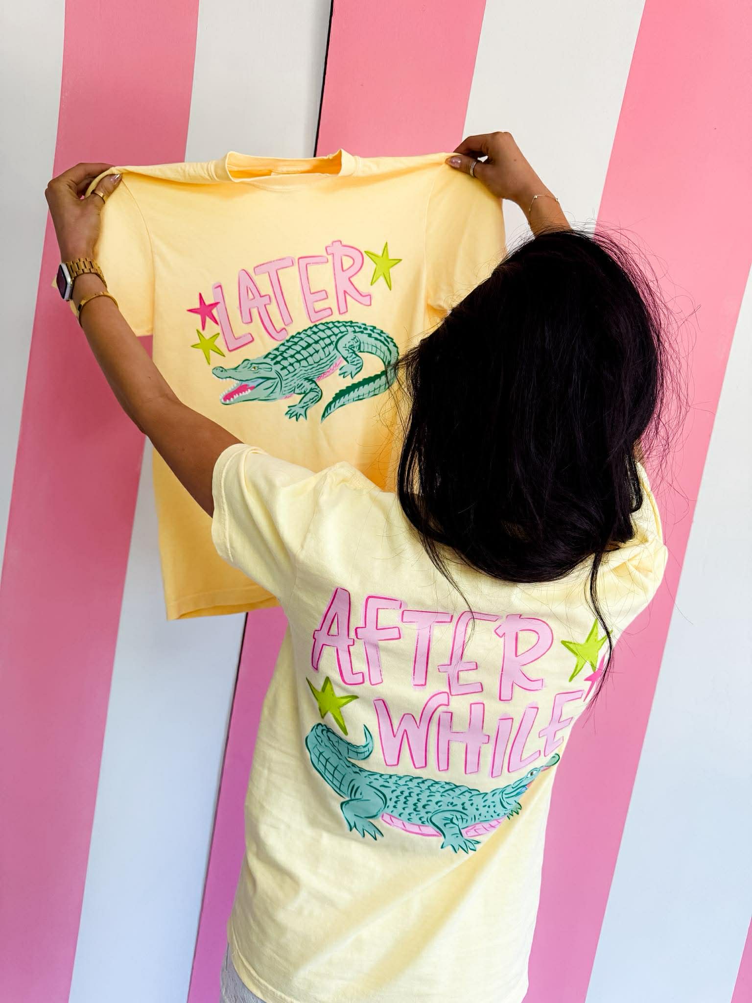 Later Alligator Double Sided Tee (Youth + Adult): Butter