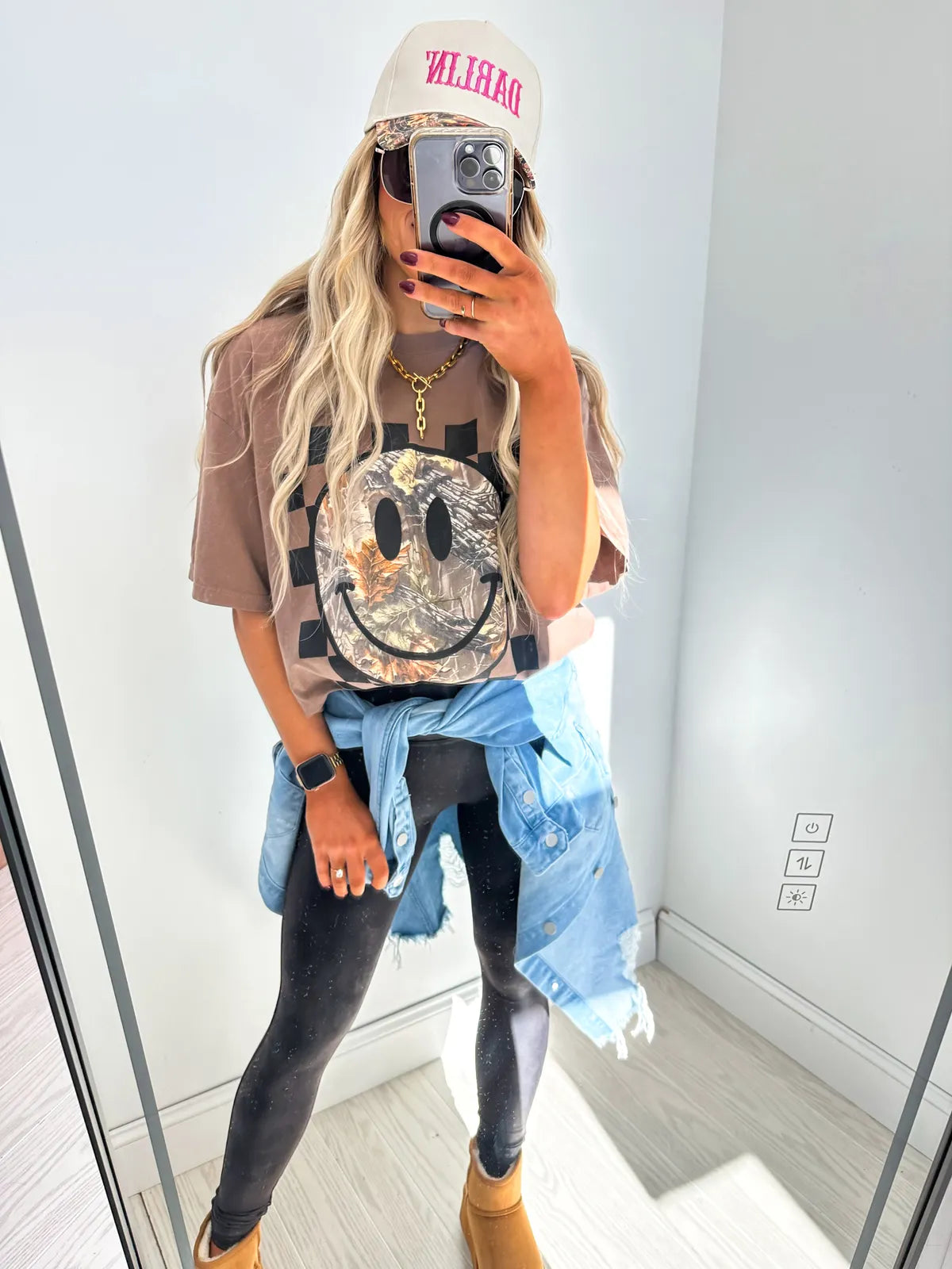 Camo Smiley Tee: Espresso