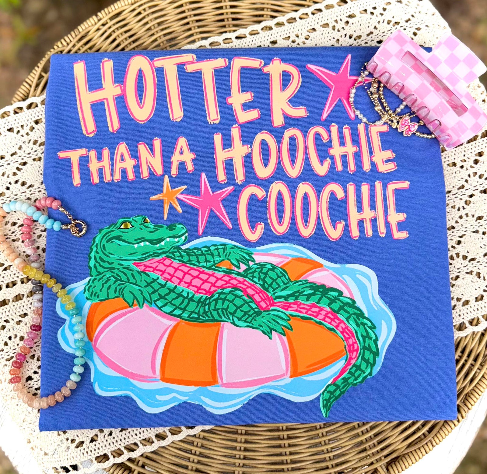 Hotter Than a Hoochie Coochie Tee: Flo Blue