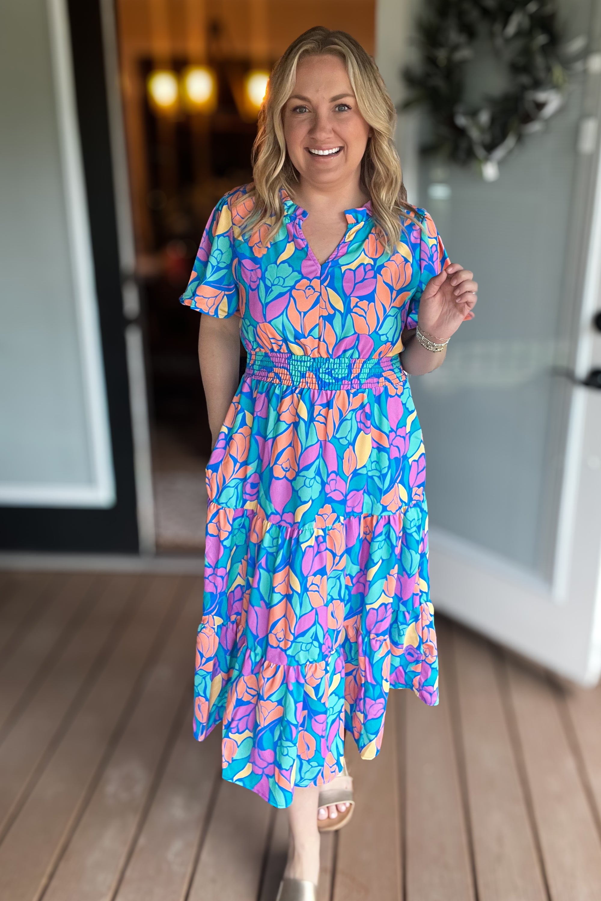 Golden Hour Midi Dress: Multi
