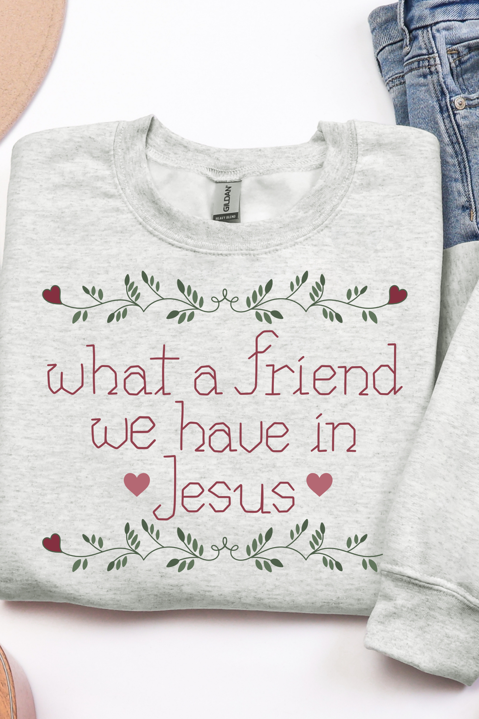What a Friend We Have in Jesus Crewneck: Ash Gray