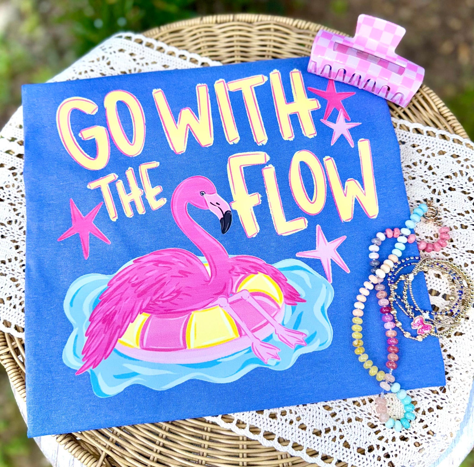 Go With The Flow Tee: Flo Blue