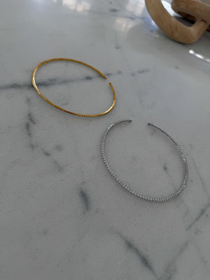 Luxe Tennis Necklace: Gold or Silver