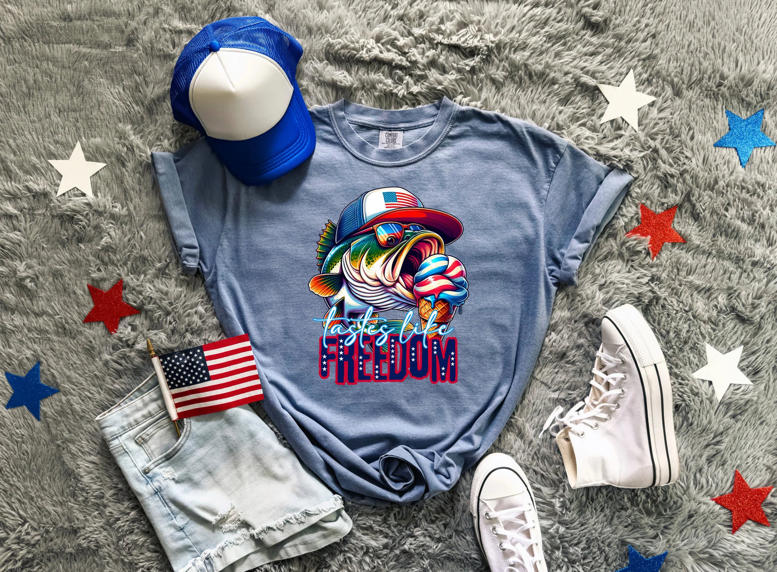 Tastes Like Freedom Tee: Blue Jean