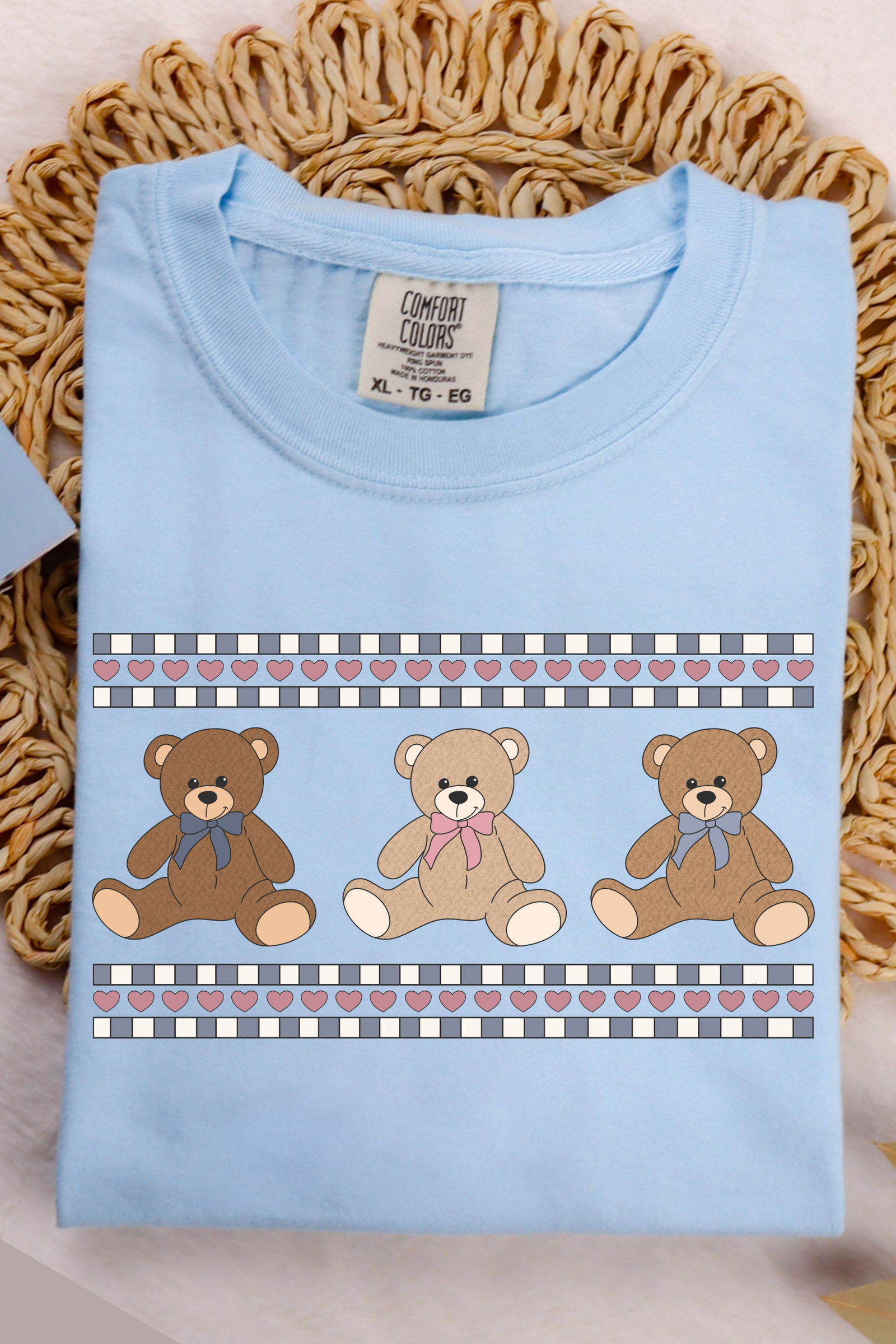 Thrifted Bears Tee: Chambray