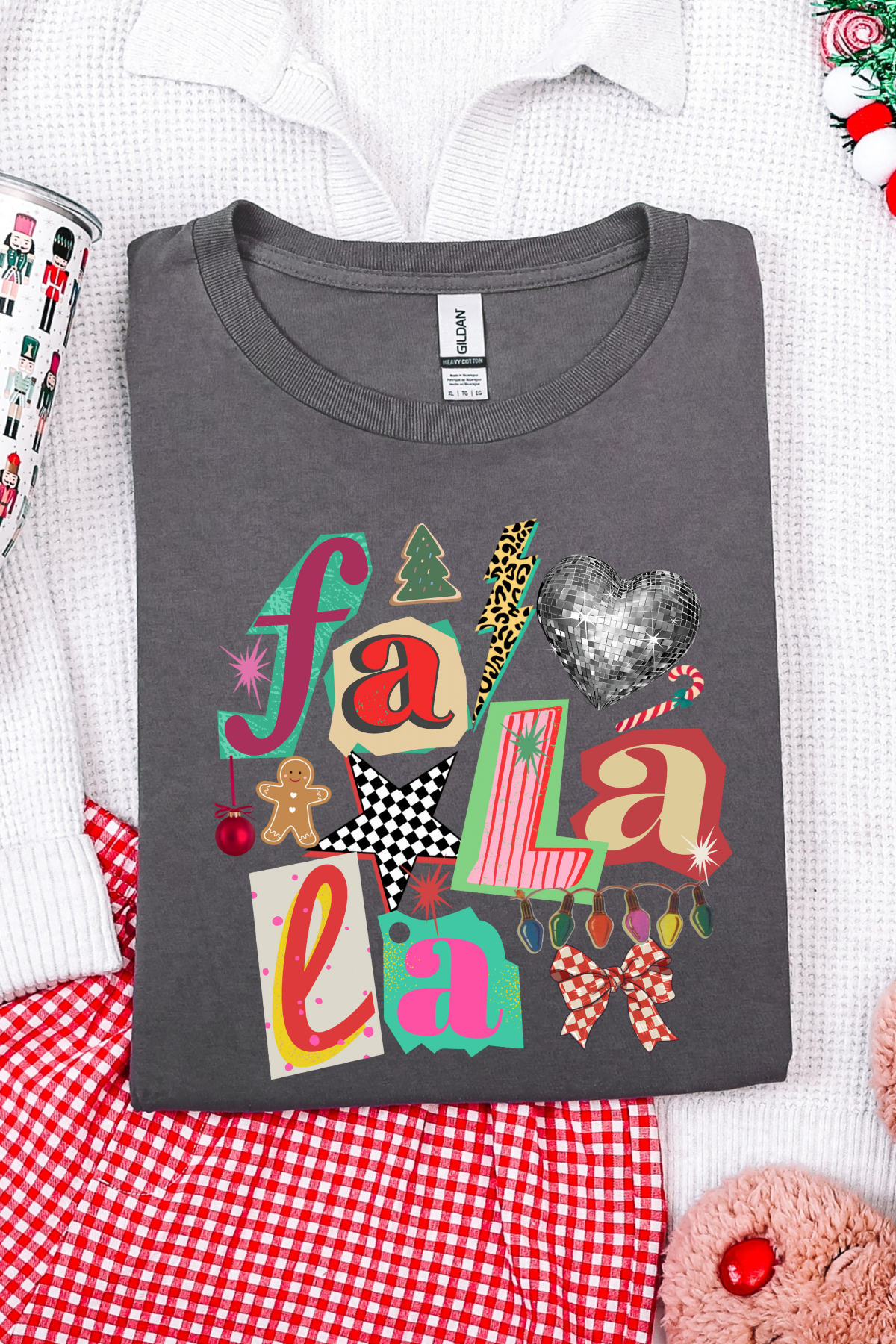 *Black Friday* Fa La La Tee: Charcoal