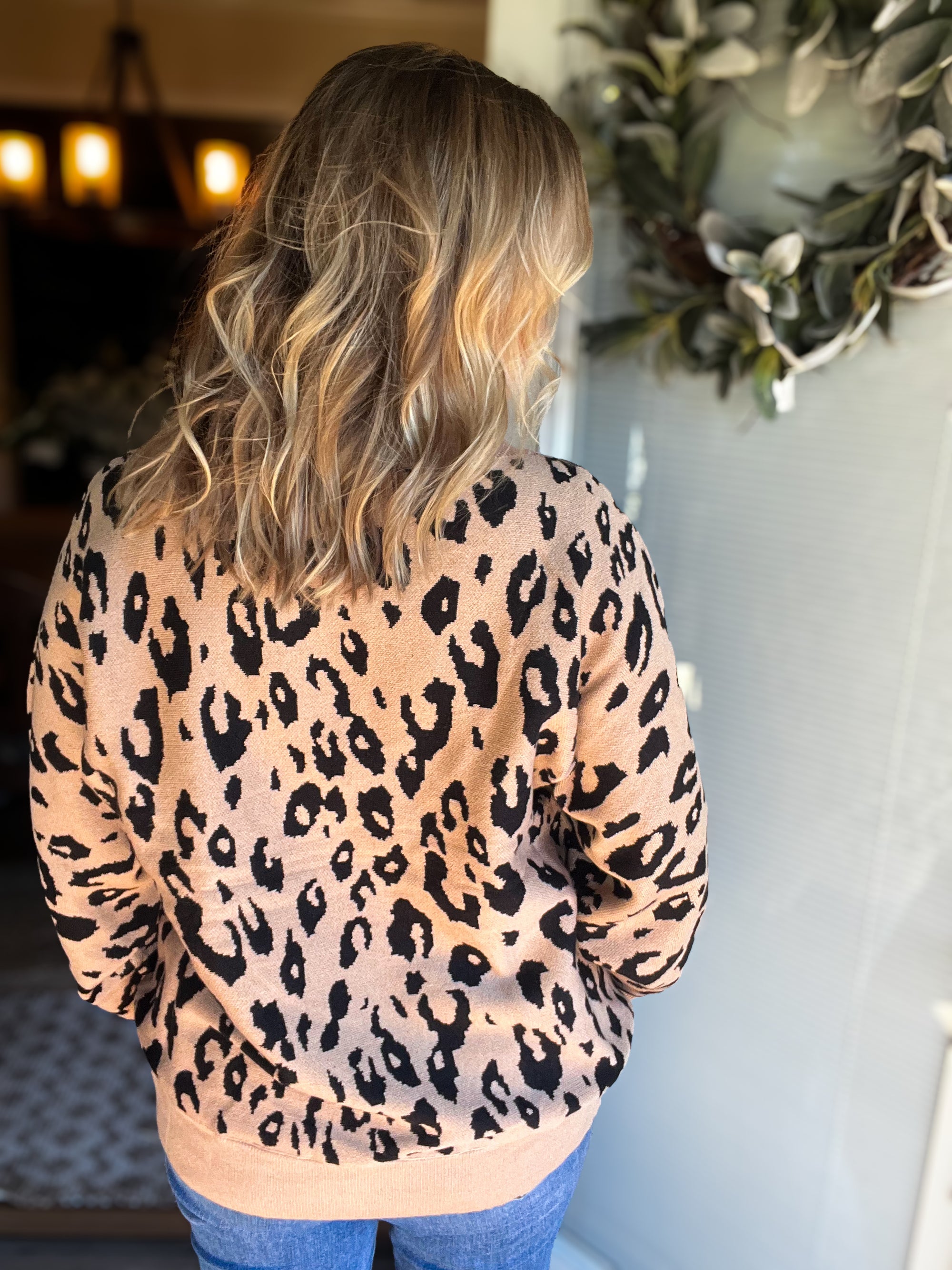 Daphne Leopard Sweater: Taupe/Multi