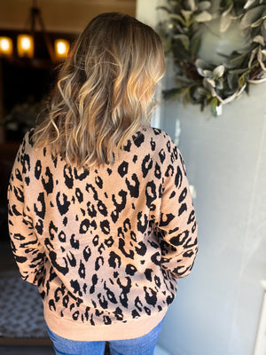 Daphne Leopard Sweater: Taupe/Multi