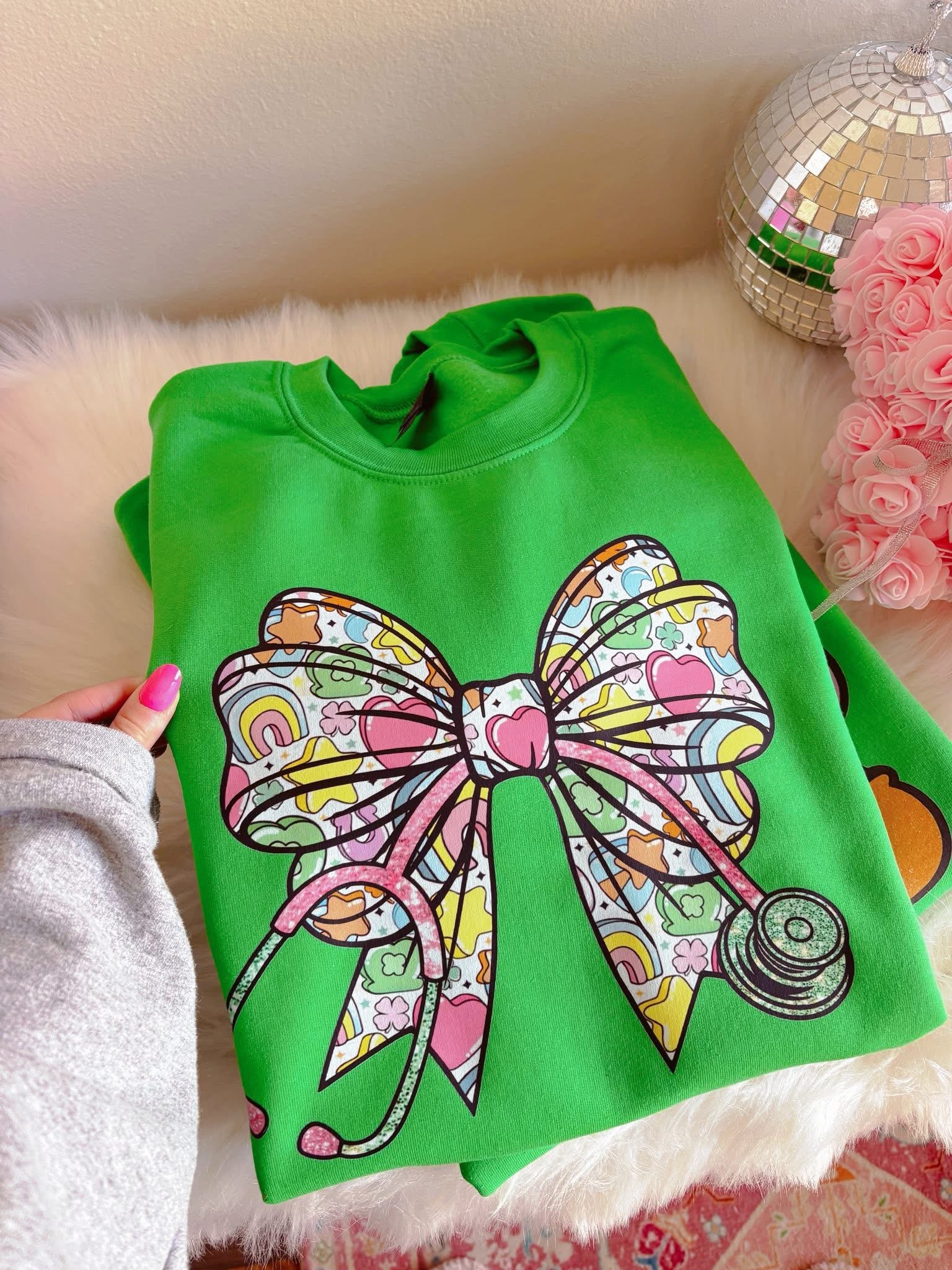 St. Patrick's Day Stethoscope Sweatshirt: Irish Green