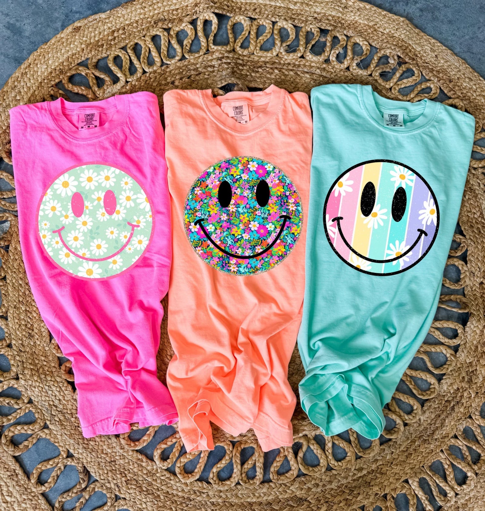 Summer Smileys Tee: Color Options Available