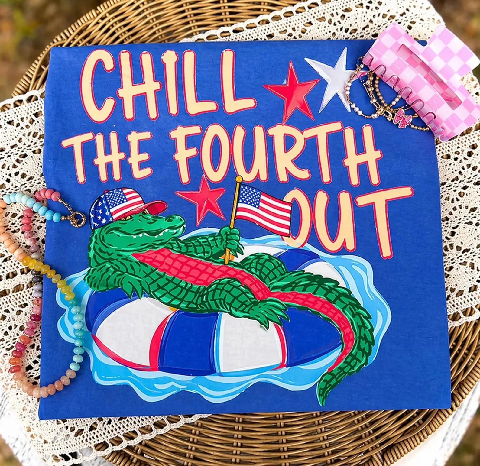 Chill the Fourth Out Tee: Flo Blue