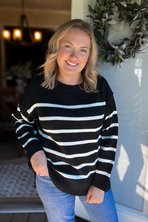 Marcie Sweater: Black/White