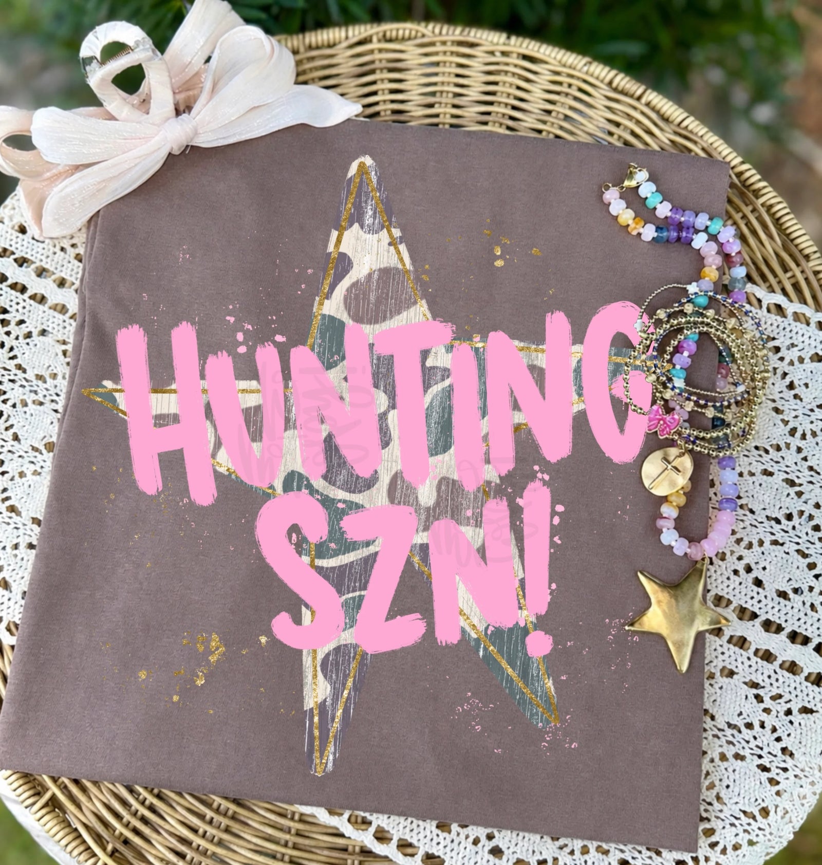 Hunting Szn Camo Star Tee: Espresso