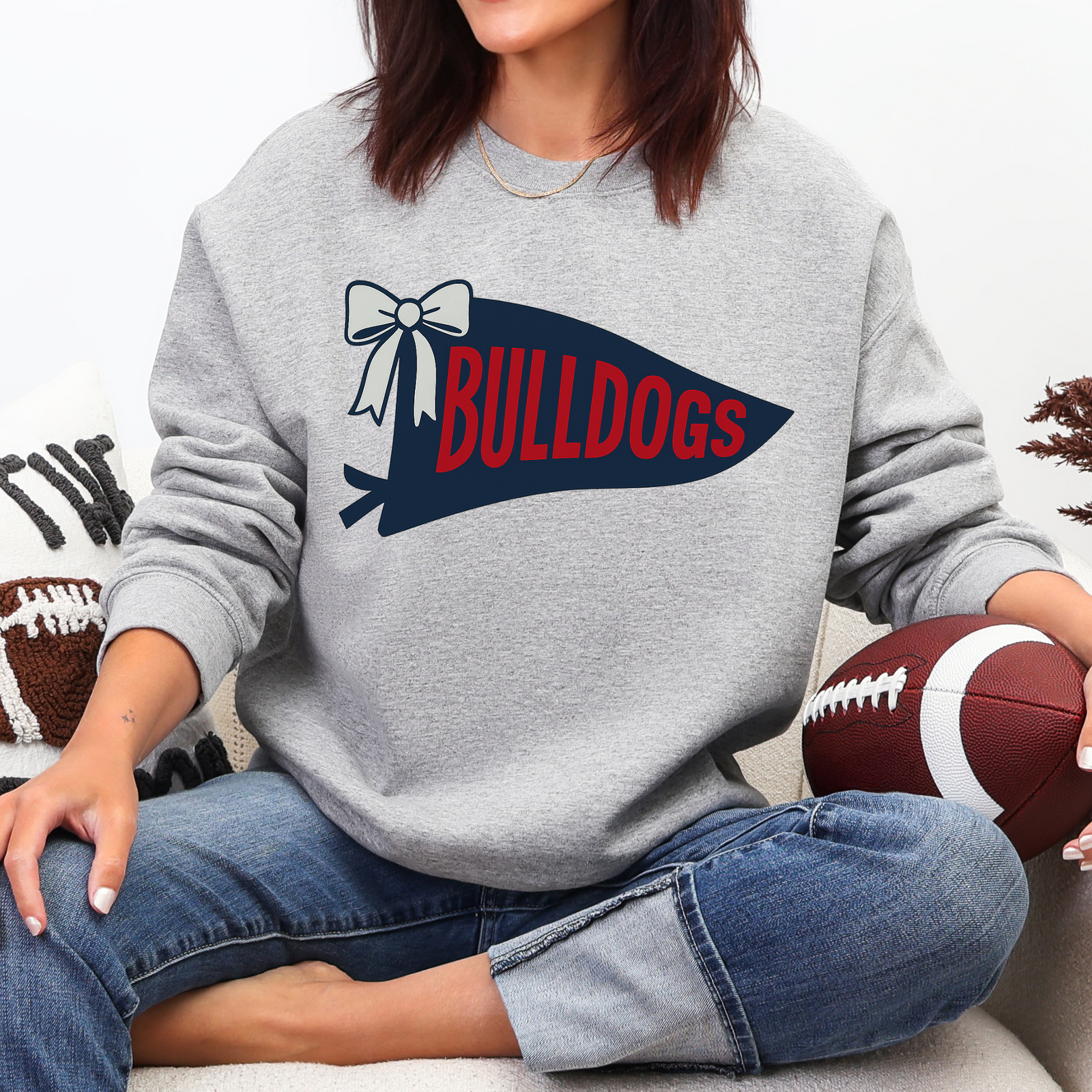 Bulldogs Pennant Sweatshirt: Sport Grey