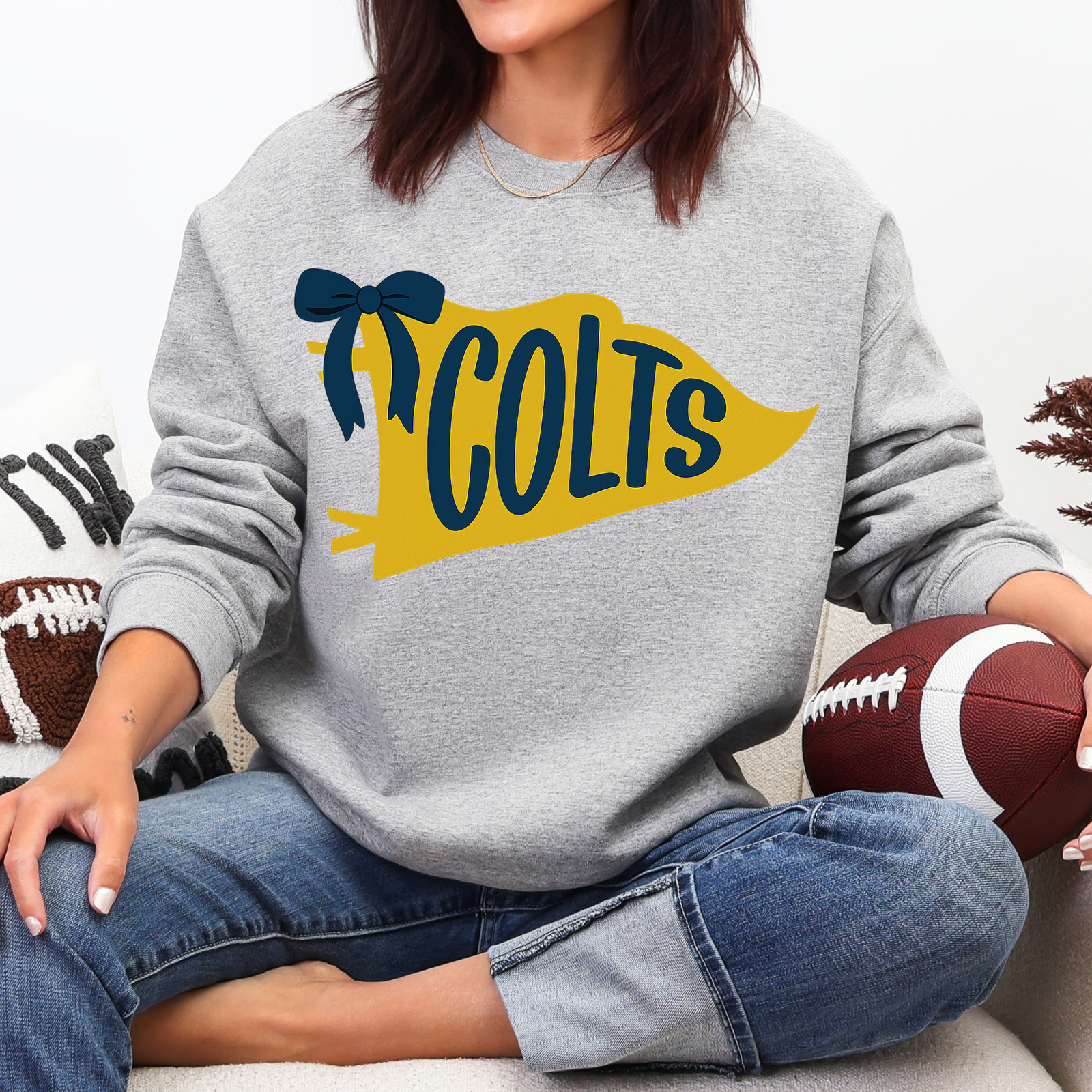 Colts Pennant Sweatshirt: Sport Grey