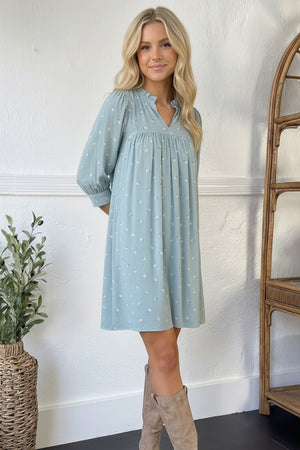 Bluebell Breeze Notch Neck Dress