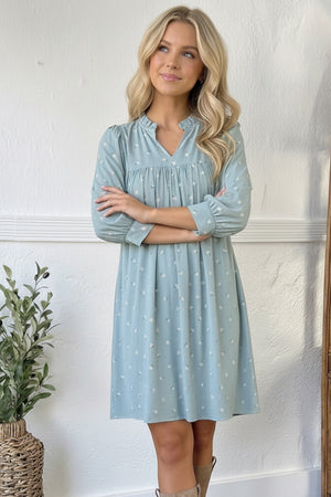 Bluebell Breeze Notch Neck Dress