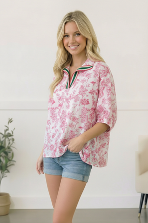 Pink Lemonade Floral Top