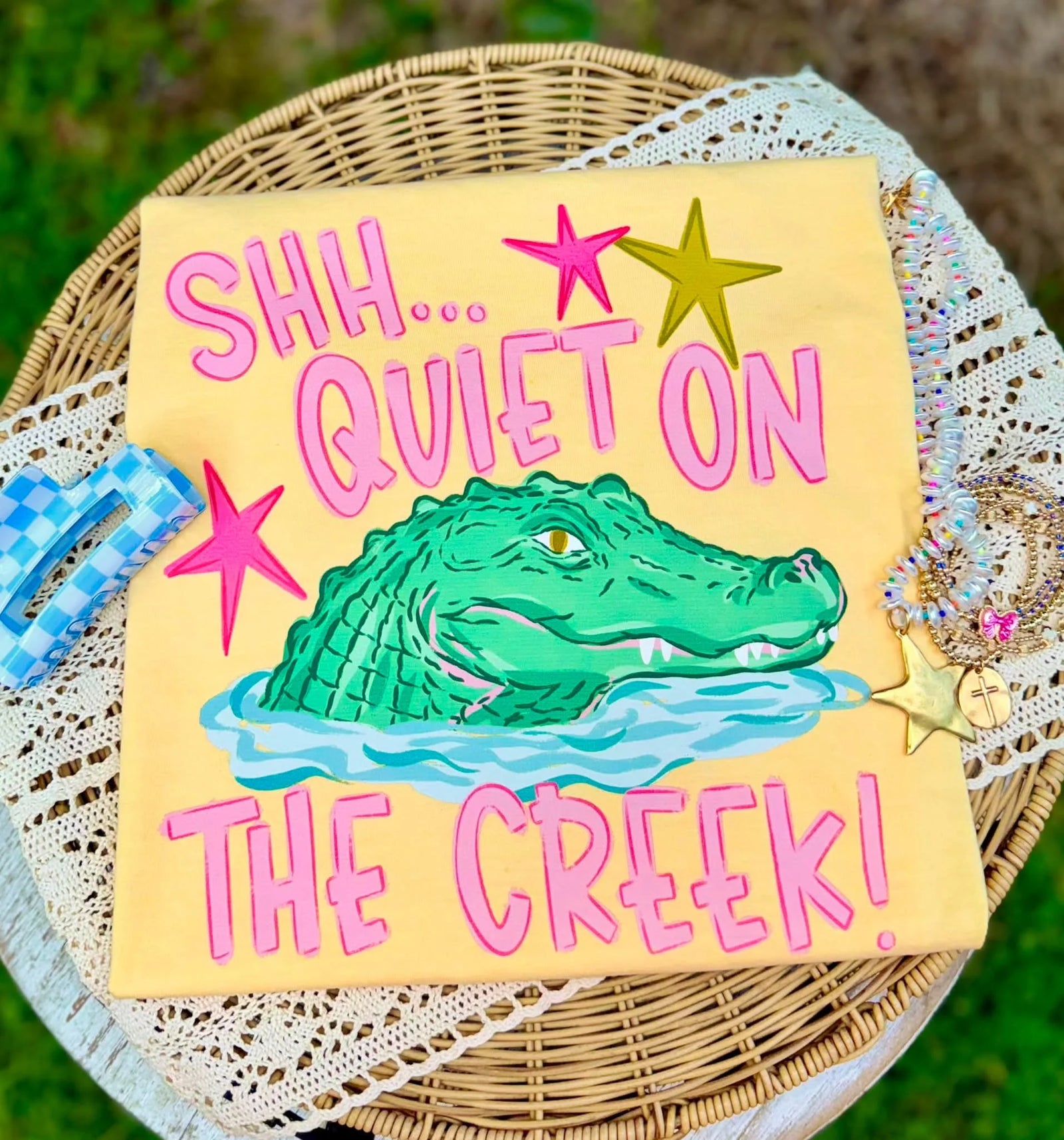 Quiet on the Creek Tee: Butter