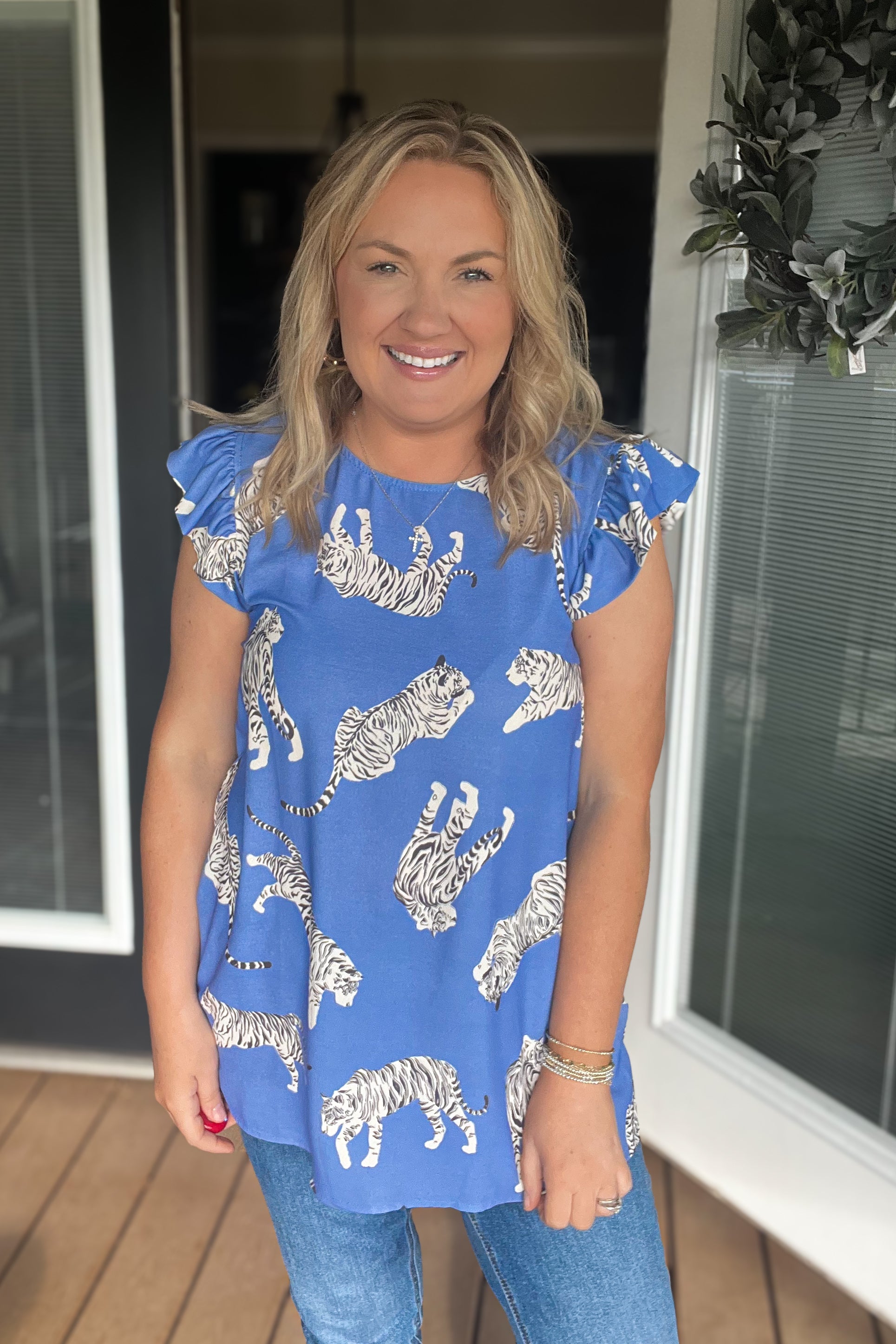Live Freely Top: Blue