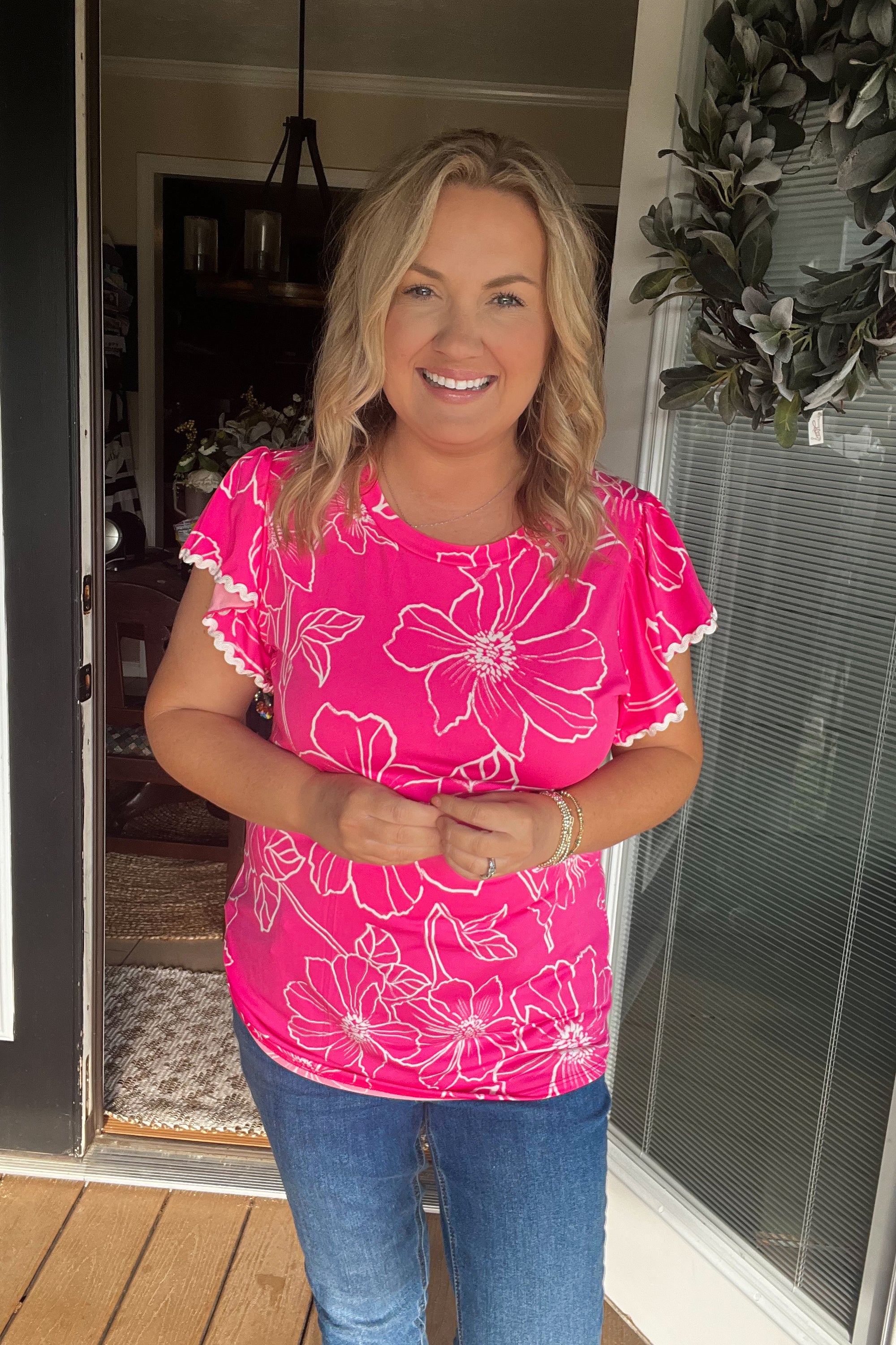 Bold Blooms Top: Pink