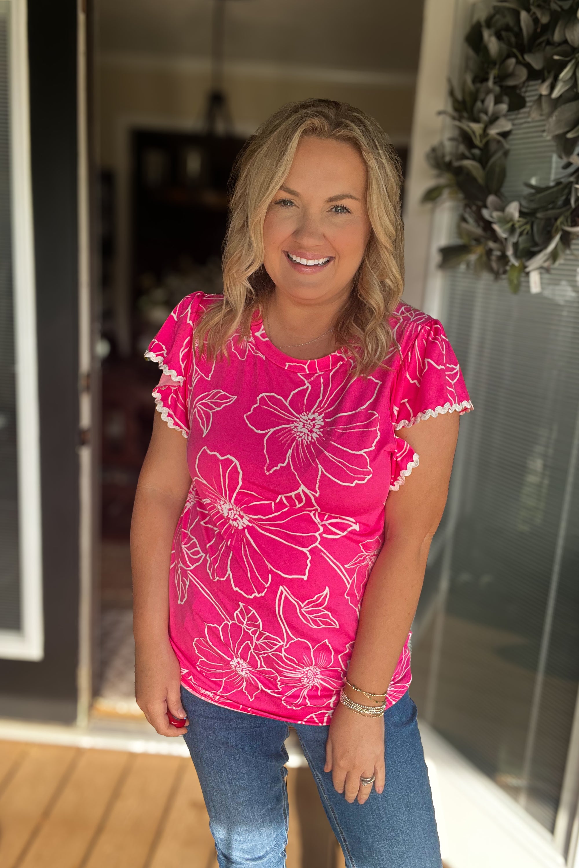Bold Blooms Top: Pink