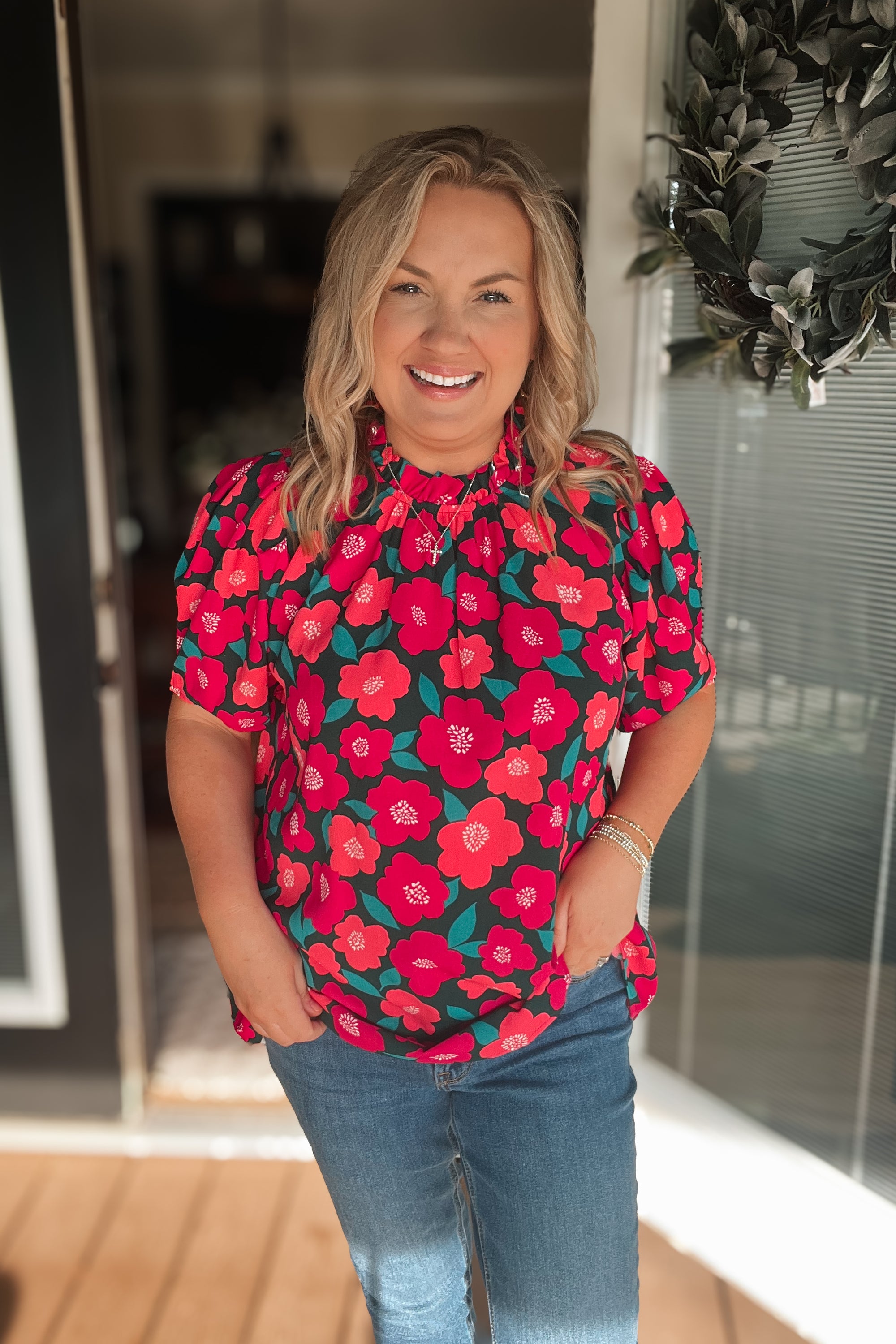 Flower Power Top: Fuschisa Multi