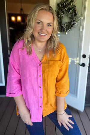 Bold Moves Top: Pink/Orange