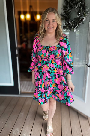 Floral Daydream Dress: Pink Multi
