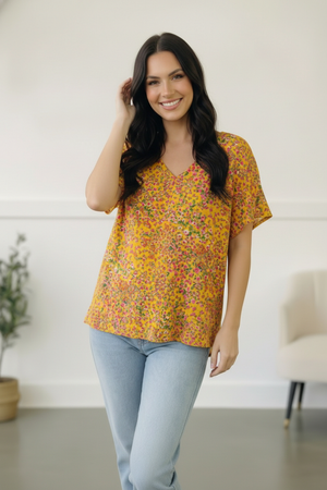 Sunlit Meadow Floral Top