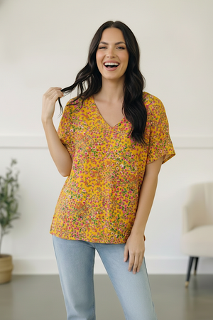 Sunlit Meadow Floral Top