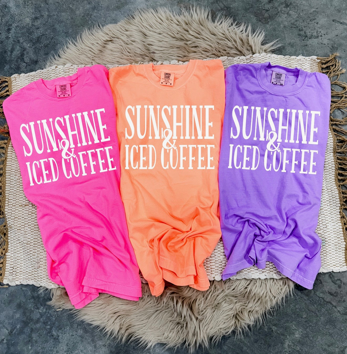 Sunshine and Iced Coffee Tee: Color Options Available